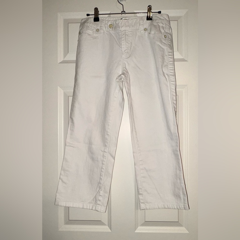 EUC Crops: Stretchy Denim, Jeans-Style, Lower-Midrise, 5 Pocket
